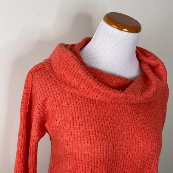 Anthropologie Maeve Orange Peplum Addie Ruffled Hacci Pullover Top Size XS - Picture 3 of 10